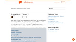 
                            1. Support auf Deutsch – Help Center - Wattpad Support