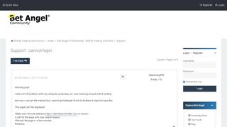 
                            9. Support | cannot login - Betfair forum | Betfair trading community ...