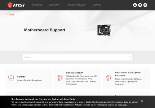 
                            6. Support Center for Motherboards | MSI Deutschland