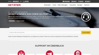 
                            5. Support Center - Hetzner Online GmbH