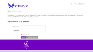 
                            1. Support Centre log in - Engage school management information system