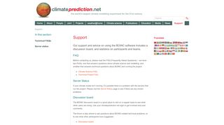 
                            3. Support | climateprediction.net