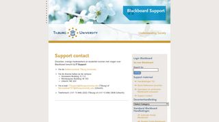 
                            10. Support contact « Blackboard Support | - Tilburg University