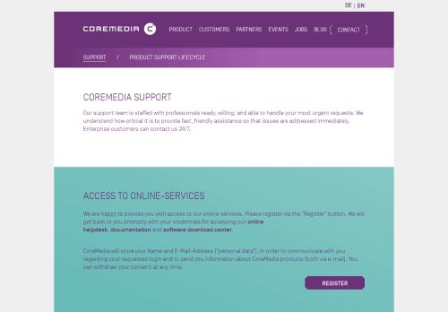 
                            3. Support | CoreMedia AG