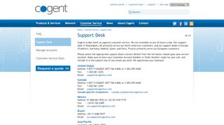 
                            5. Support Desk - Cogent Communications