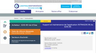 
                            4. Support et maintenance de l'application INTRASDIS 95 du SDIS 95