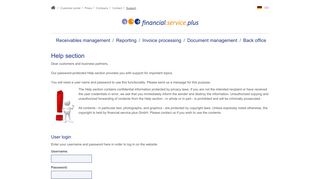 
                            6. Support | financial.service.plus GmbH