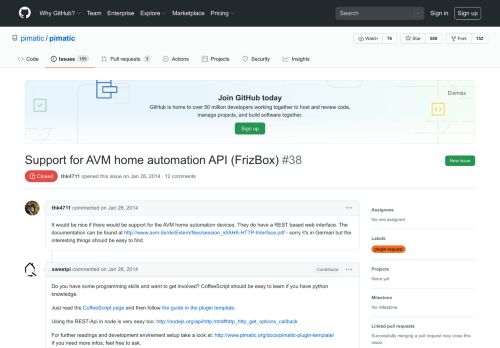 
                            7. Support for AVM home automation API (FrizBox) · Issue #38 · pimatic ...