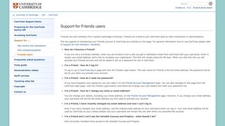 
                            2. Support for Friends users: CamTools: University of Cambridge ...