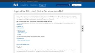 
                            7. Support for Microsoft Online Services from Bell - Bell Business
