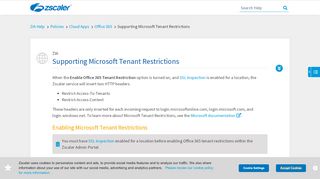 
                            9. Support for Microsoft Tenant Restrictions | Zscaler