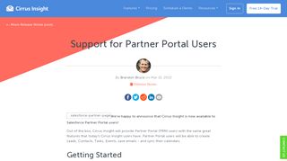 
                            7. Support for Partner Portal Users - Cirrus Insight