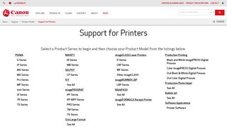 
                            4. Support for Printers - Canon USA