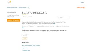 
                            8. Support For SFR Subscribers – Welcome to Fon Help Center