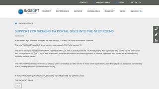 
                            7. Support for Siemens TIA Portal goes into the next round - Inosoft