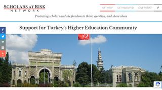 
                            11. Support for Turkey's Higher Education Community - Scholars at Risk