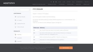 
                            7. Support: FTP-Fehler unter Hosting einsehen | Hoststar