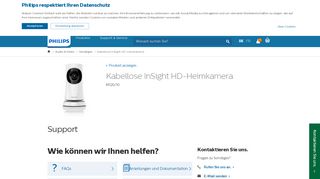 
                            7. Support für Kabellose InSight HD-Heimkamera M120/10 | Philips