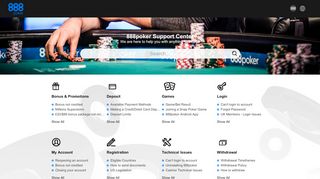 
                            8. Support Home Page | 888poker Support Center