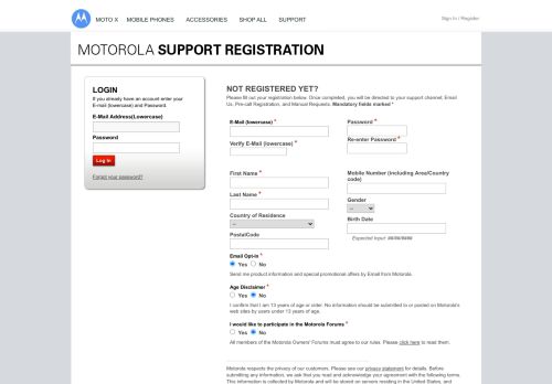 
                            5. Support Login - Motorola Support