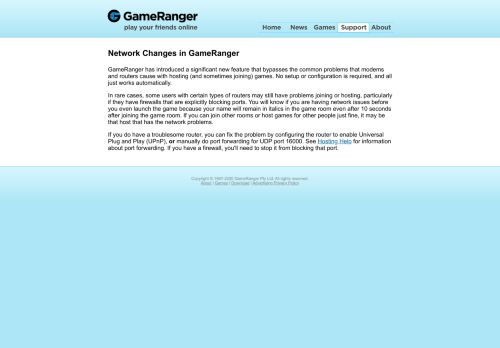 
                            8. Support: Networking - GameRanger
