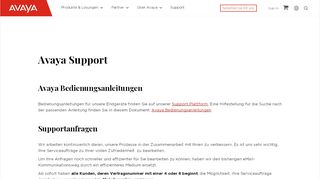 
                            2. Support Plattform - Hotline bei einer Störung des Systems - Avaya