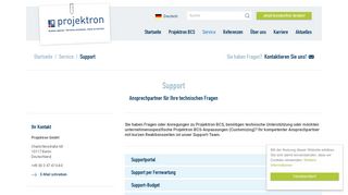 
                            6. Support - Projektmanagement-Software Projektron BCS