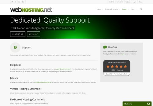 
                            5. Support Services - Contact | Webhosting.net