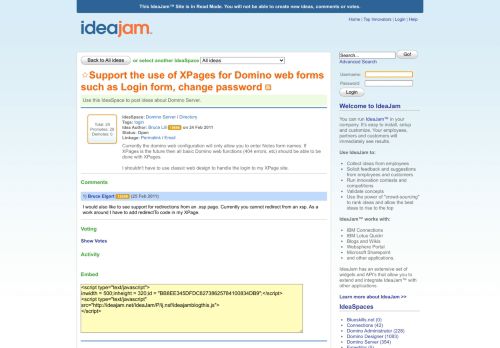 
                            12. Support the use of XPages for Domino web forms such as Login form ...