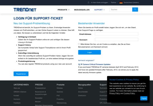 
                            2. Support Ticket - Help Desk and Technical Support | TRENDnet