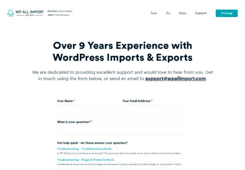 
                            3. Support - WP All Import