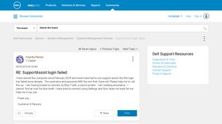 
                            2. SupportAssist login failed - Page 3 - Dell Community