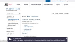 
                            10. Supported Browsers and Apps - CA Identity Service - CA ...