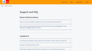 
                            9. Support/Hilfe - meinklett.ch-Konto - Klett und Balmer Verlag