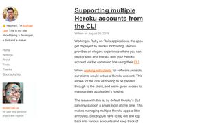 
                            6. Supporting multiple Heroku accounts from the CLI / Michael Lee