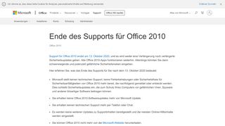 
                            9. Supportlebenszyklus für Office 2010 - Microsoft Support