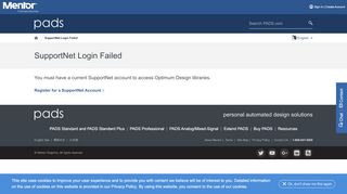 
                            6. SupportNet Login Failed - Mentor Graphics - PADs