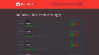 
                            4. support.sarunasoftware.com logins - BugMeNot