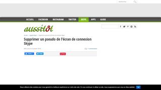 
                            1. Supprimer un pseudo de l'écran de connexion Skype - Aussitot.fr