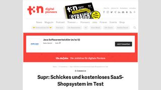 
                            5. Supr: Schickes und kostenloses SaaS-Shopsystem im Test | t3n ...