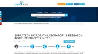 
                            8. SUPRATECH MICROPATH LABORATORY & RESEARCH INSTITUTE ...