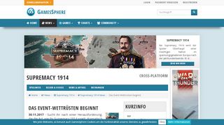 
                            7. Supremacy 1914: Das Event-Wettrüsten beginnt - GamesSphere