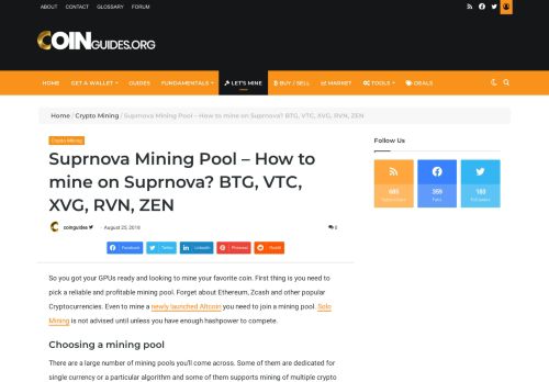 
                            8. Suprnova Mining Pool - How to mine on Suprnova? BTG, VTC, RVN ...