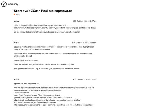 
                            6. Suprnova's ZCash Pool zec.suprnova.cc - Mining - Zcash Community ...