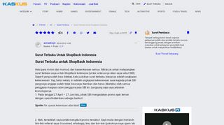 
                            11. Surat Terbuka Untuk ShopBack Indonesia | KASKUS