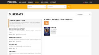 
                            6. SureSeats Cinema Showtimes & Tickets Online - Popcorn Philippines