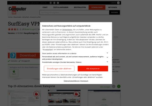 
                            9. SurfEasy VPN 3.10.554 - Download - COMPUTER BILD