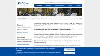 
                            9. Surfons Tranquille: une arnaque qui utilise DHL EXPRESS | Police ...