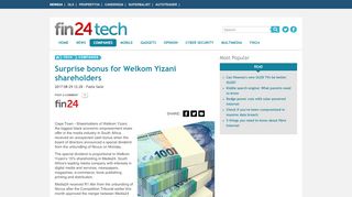 
                            9. Surprise bonus for Welkom Yizani shareholders | Fin24