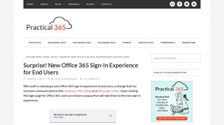 
                            10. Surprise! New Office 365 Sign-In Experience for End Users